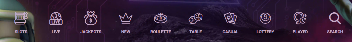 Ricky Casino Menu